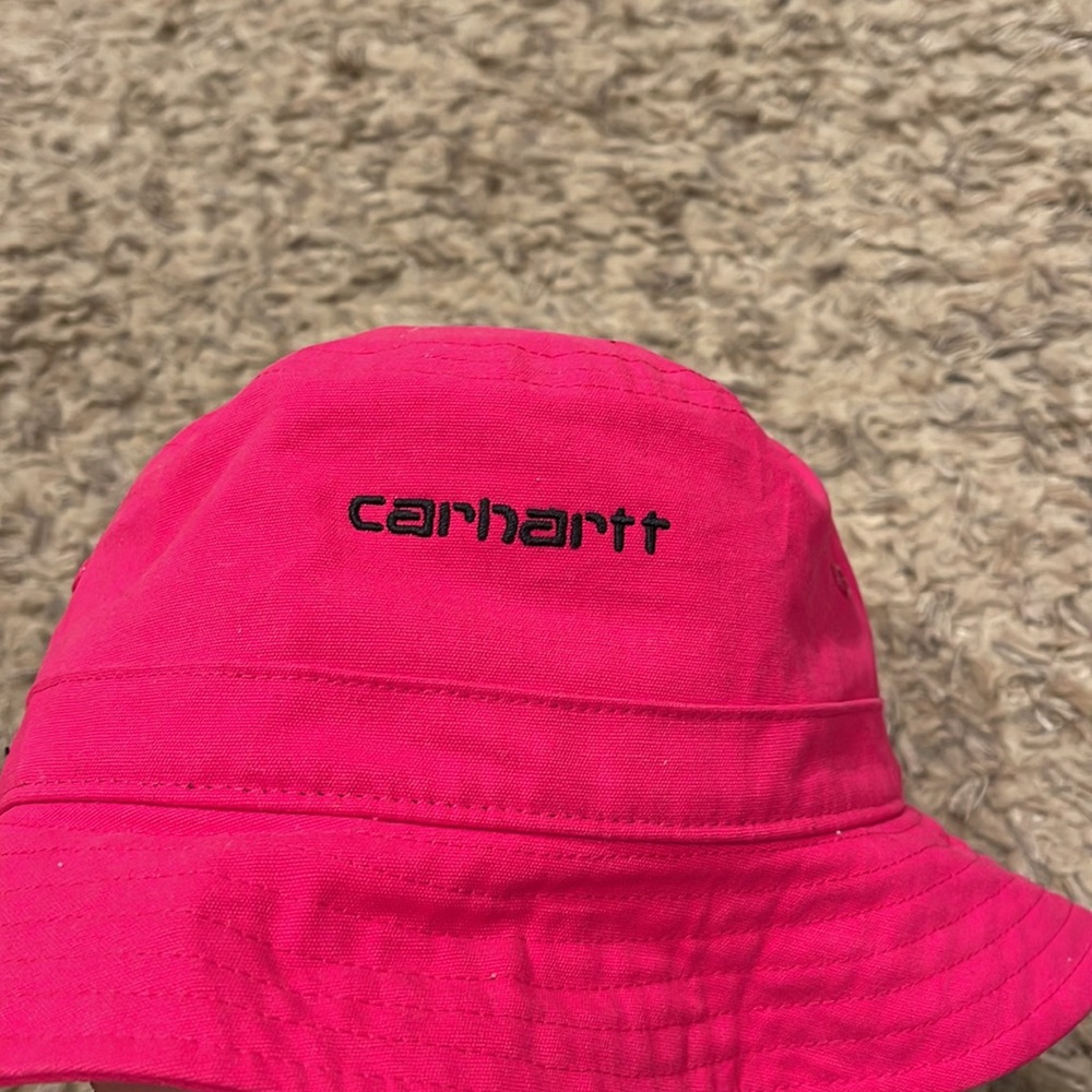Carhartt Wip Script Bucket Hat Ruby Pink/Black Si… - image 5